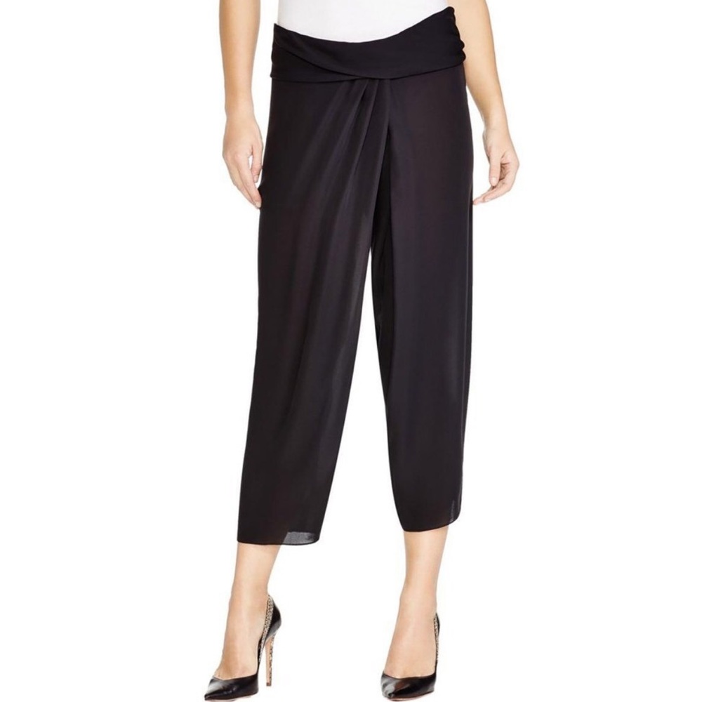 ELIE TAHARI Black Harem Genie Cropped Pants